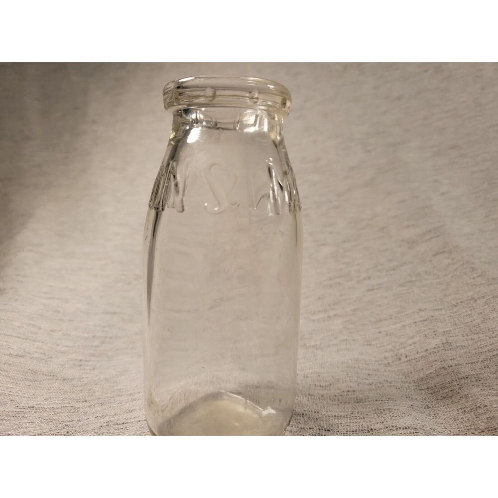 Masons Dairy Duraglas 17 62 Embossed Half Pint Milk Bottle Vintage - Picture 7 of 15